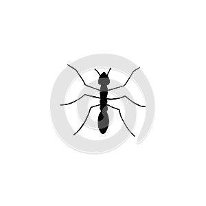 Vector black sketch ant silhouette