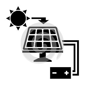Vector black solar panel icon