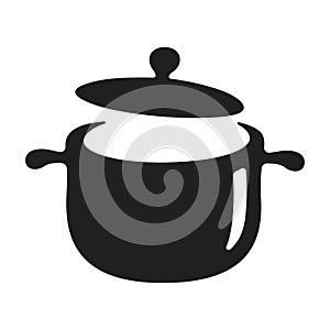 vector black soup pot