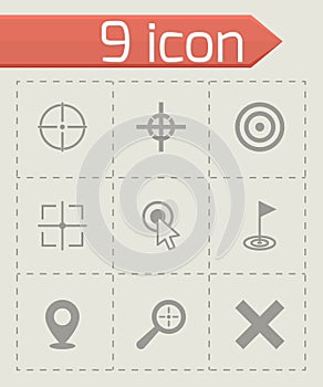 Vector black target icon set