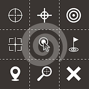 Vector black target icon set