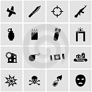 Vector black terrorism icon set