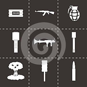 Vector black terrorism icons set