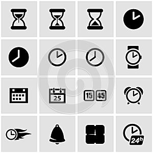 Vector black time icon set