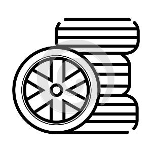 Vector black tires icon