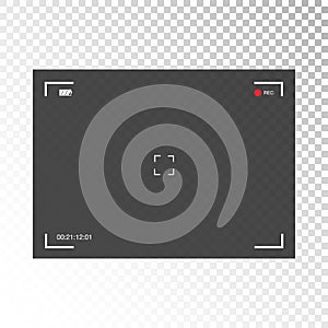 Vector Black transparent camera rec interface view