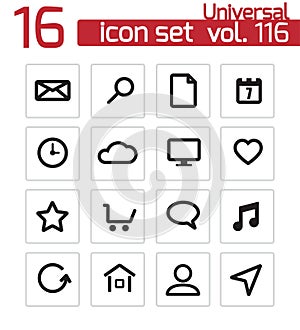 Vector black universal icons