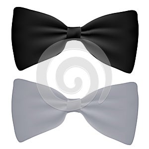 Vector black and white bow-tie isolated