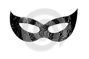 vector black and white carnival costume mask and streamers cheerful brazilian party celebration on transparent white background photo