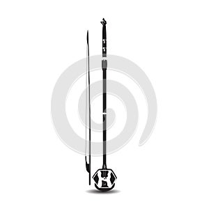 Vector black and white chinese erhu isolated on white background.