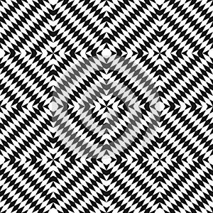 Vector black and white geometric seamless pattern. Optical art background