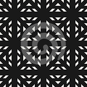 Vector black and white  geometric seamless pattern with tribal ethnic motifs