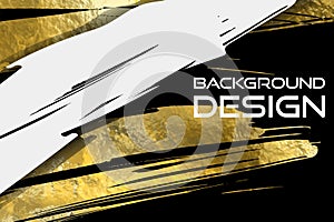 Vector Black White and Gold Design Template, Flyers, Mobile Technologies, Applications, Online Services, Typographic