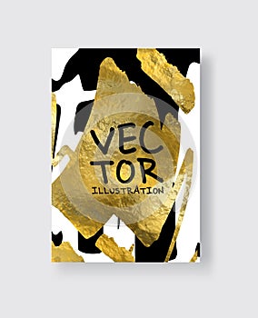 Vector Black White and Gold Design Templates for Brochures