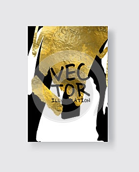 Vector Black White and Gold Design Templates for Brochures