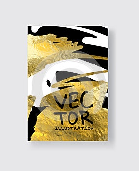 Vector Black White and Gold Design Templates for Brochures