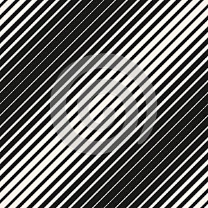 Vector black and white halftone geometric seamless pattern with diagonal lines