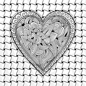 En blanco y negro corazón patrón 