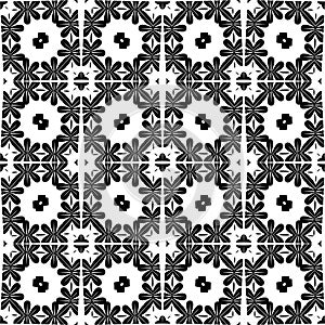 Black and white simple star shape geometric seamless pattern, vector Black and white simple star shape geometric seamless pattern,