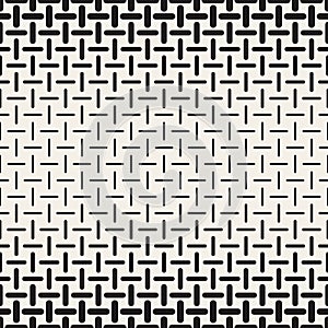 Vector Black and White Rounded Dash Lines Halftone Gradient Lattice Geometric Pattern