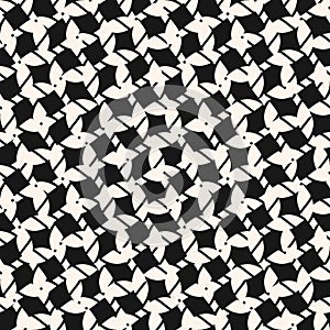 Vector black and white seamless pattern with diagonal grid, ropes, mesh, net