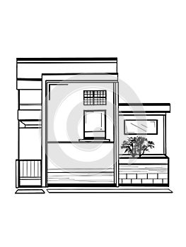 Vector black and white set of sketch illustration