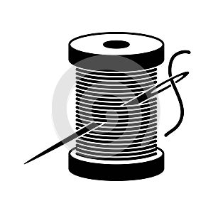 Vector black and white spool icon