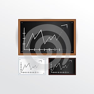 Vector blackboard with space for your content. Uptrend symbol photo