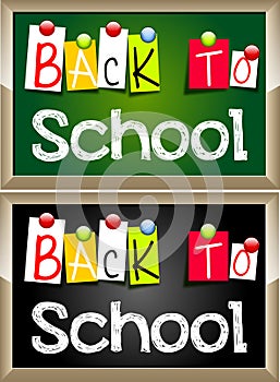 Vector blackboards with colorful elements