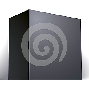 Vector blank black box on white background, template fo