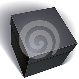 Vector blank black box on white background