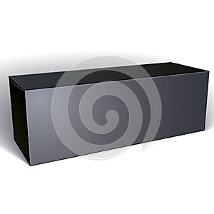 Vector blank black box on white background