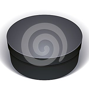 Vector blank black round box on white