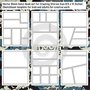 Vector Blank Comic Book set for Creating Stories