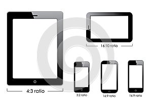 Vector blank generic tablet pc and smartphones