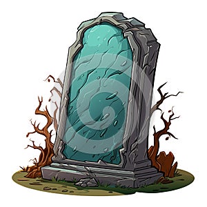 vector blank gravestone. memorial tombstone. halloween headstone vector illustration on white background