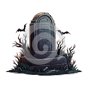 vector blank gravestone. memorial tombstone. halloween headstone vector illustration on white background