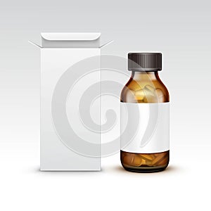 Vector Blank Medicine Medical Glass Bottle