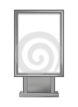 Vector blank outdoor advertising stand â€“ silver citylight light box isolated on a white background