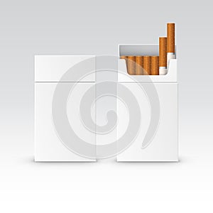 Vector Blank Pack Package Box of Cigarettes