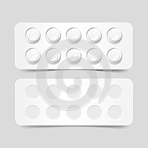 Vector Blank Pack of Pills Isolated on Background