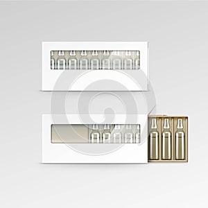 Vector Blank Packaging Box for Ampoules Isolated