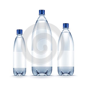 Vector Blank Plastic Blue Water Bottle Isolated