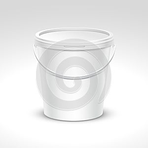 Vector Blank Plastic Bucket Container Packaging