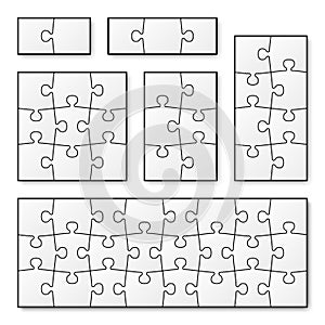 Vector blank puzzle pieces for jigsaw game