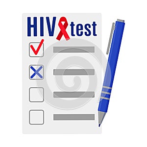 Vector blank with results or blood test for HIV