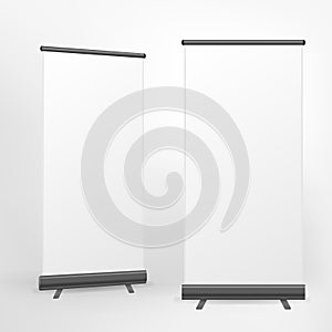 Vector blank roll up banner