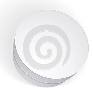 Vector blank round box on white background, template fo