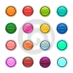 Vector blank round button set. Icon template for Infographics design. Creative banners. Can be used for workflow layout, diagram,