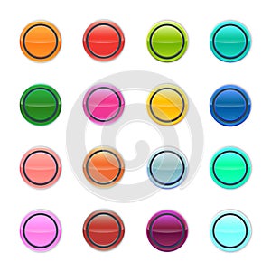 Vector blank round button set. Icon template for Infographics design. Creative banners. Can be used for workflow layout, web